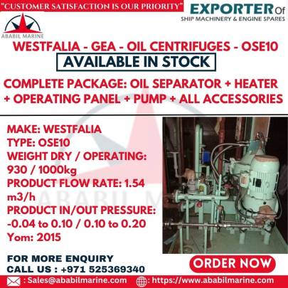 WESTFALIA - GEA - OIL CENTRIFUGES - OSE10
