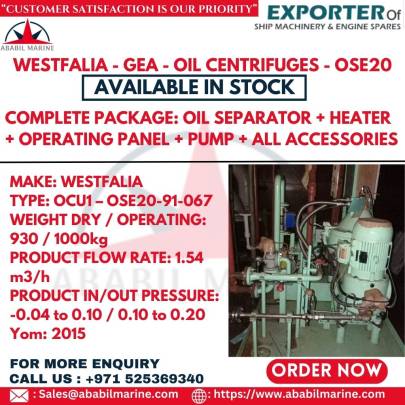 WESTFALIA - GEA - OIL CENTRIFUGES - OSE20